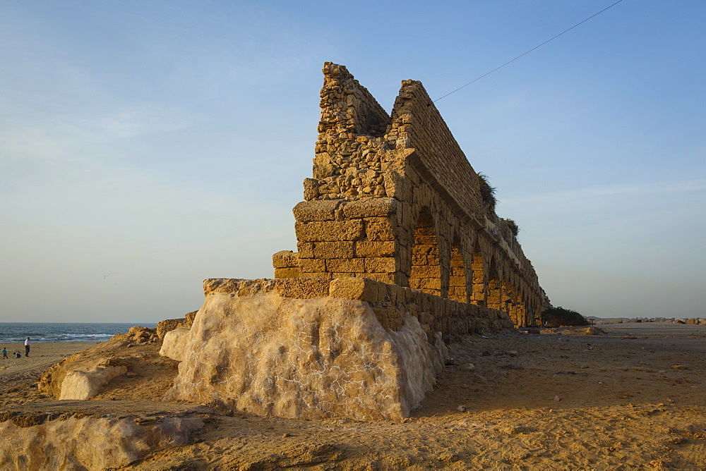 The Roman aqueduct, Caesarea, Israel, Middle East 