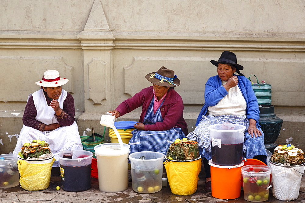 Street food stall at San Pedro Market, Cuzco, Peru, South America