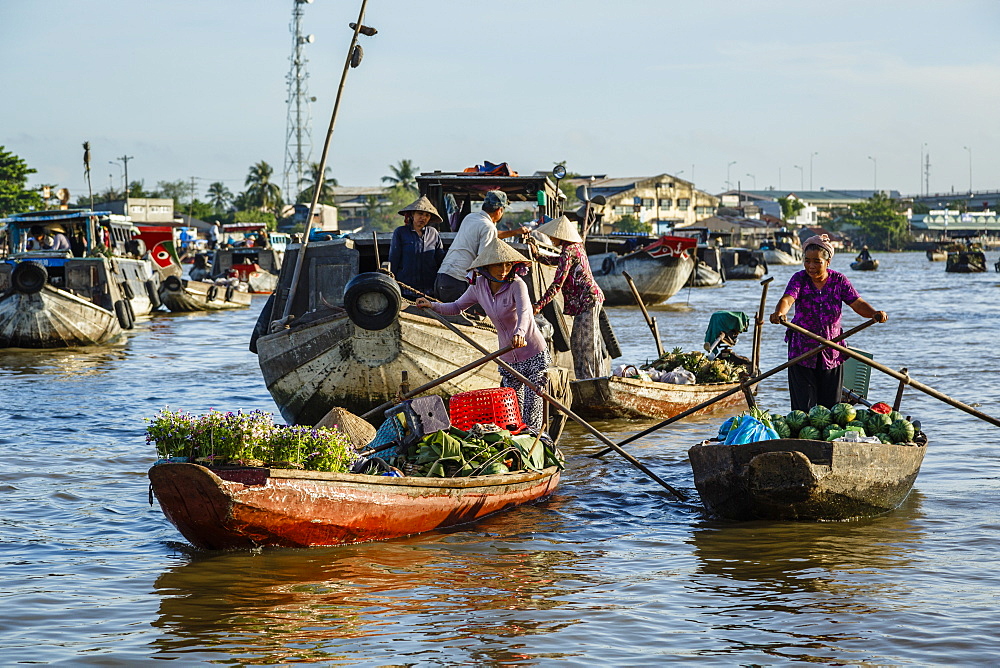 Cai Rang floating market at the Mekong Delta, Can Tho, Vietnam, Indochina, Southeast Asia, Asia