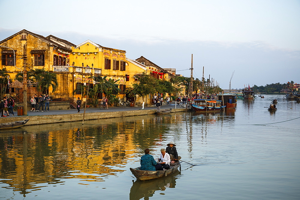 Boats at the Thu Bon river, Hoi An, Vietnam, Indochina, Southeast Asia, Asia