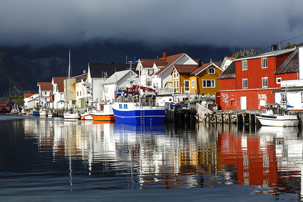 Henningsvaer village, Lofoten Islands, Arctic, Norway, Scandinavia, Europe