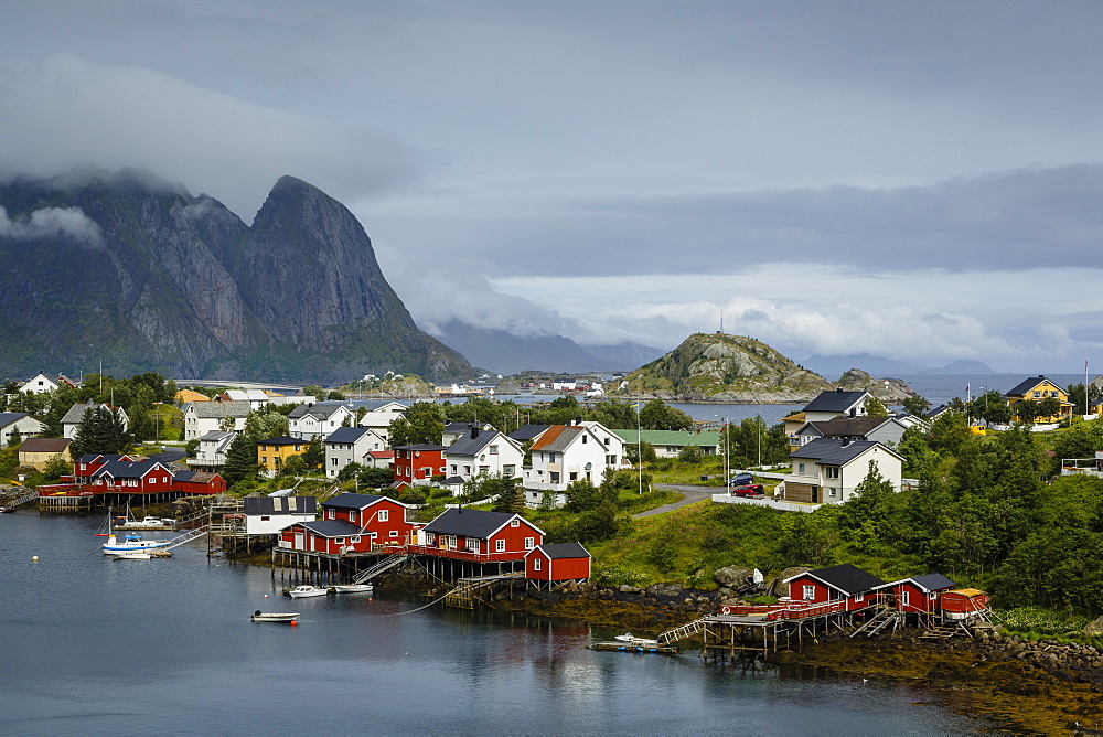 View over Reine, Lofoten Islands, Arctic, Norway, Scandinavia, Europe