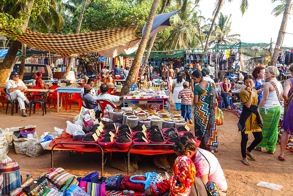 Wednesday Flea Market in Anjuna, Goa, India, Asia