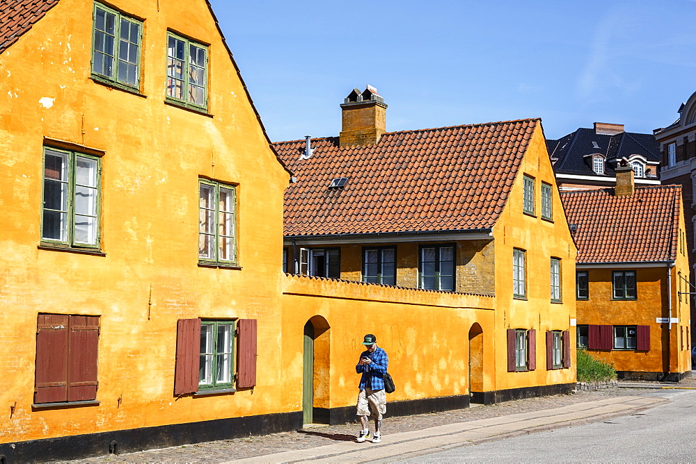 Nyboder district with old houses from the 17th century, Copenhagen, Denmark, Scandinavia, Europe