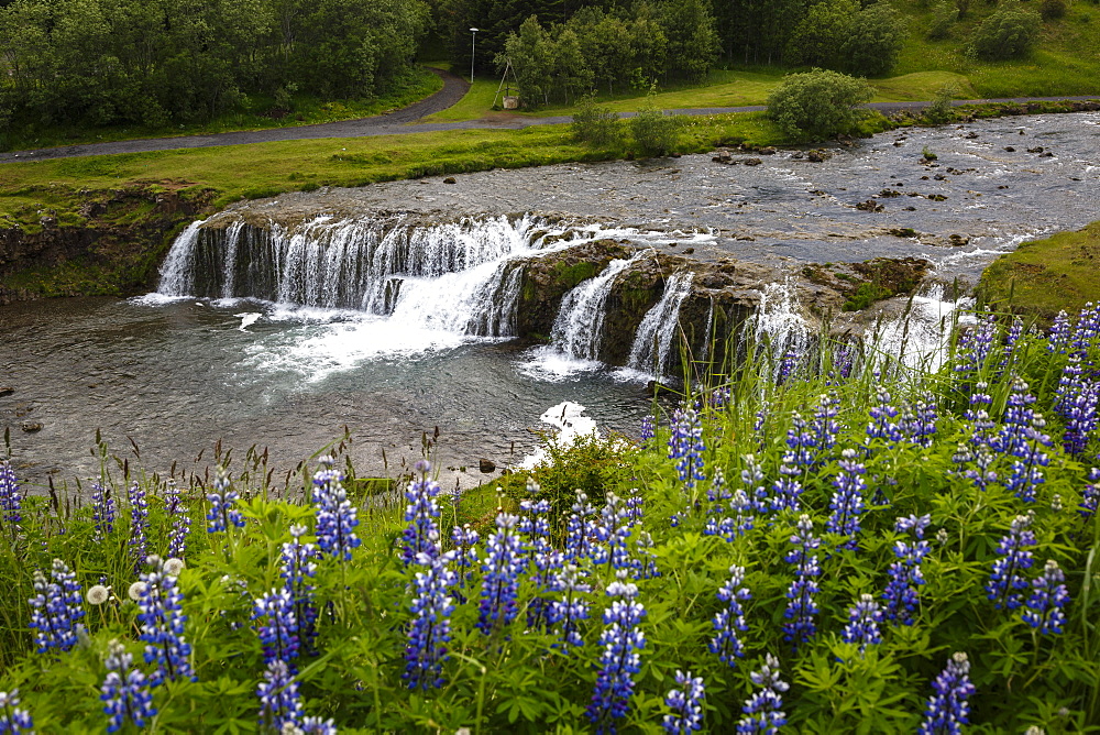 River and waterfall in Hveragerdi, Reykjanes Peninsula, Iceland, Polar Regions