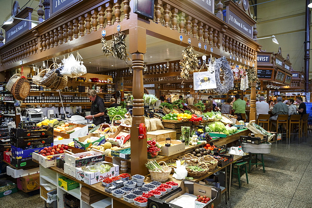 Ostermalmshallen indoors food market, Stockholm, Sweden, Scandinavia, Europe