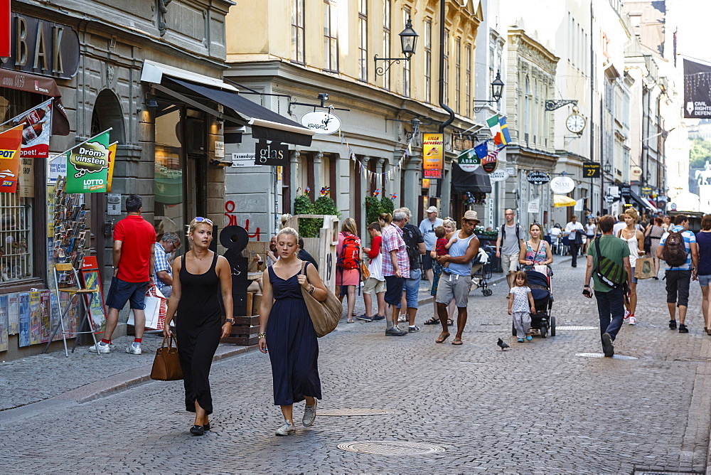 Street scene in Gamla Stan, Stockholm, Sweden, Scandinavia, Europe