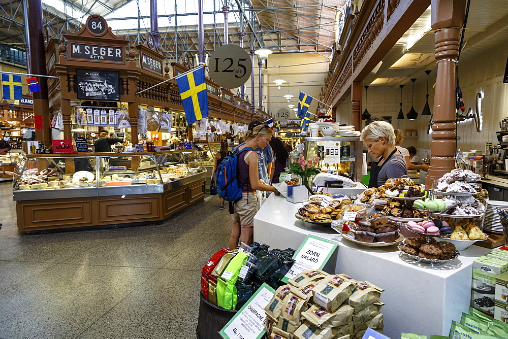 Ostermalmshallen indoors food market, Stockholm, Sweden, Scandinavia, Europe