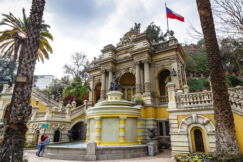 Plaza Neptuno at Cerro Santa Lucia, Santiago, Chile, South America