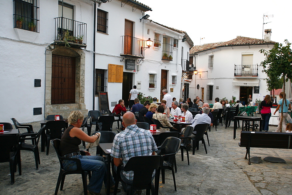 Street scene in the village of Grazalema, Parque Natural Sierra de Grazalema, Andalucia, Spain, Europe