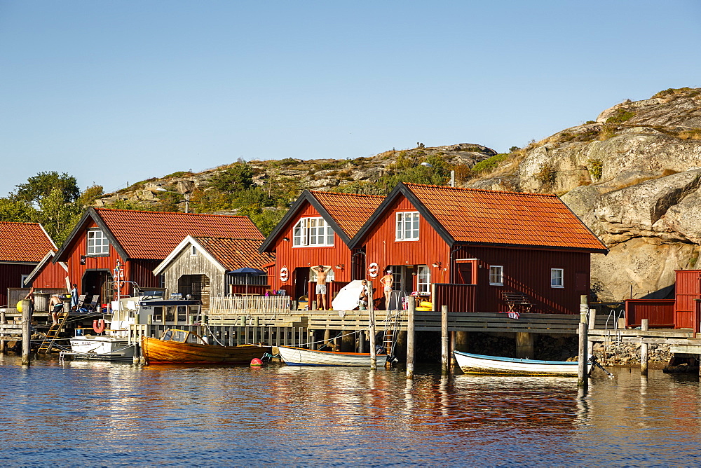 Timber houses, Grebbestad, Bohuslan region, west coast, Sweden, Scandinavia, Europe