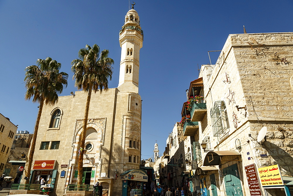 Street scene in Bethlehem, West Bank, Palestine territories, Israel, Middle East