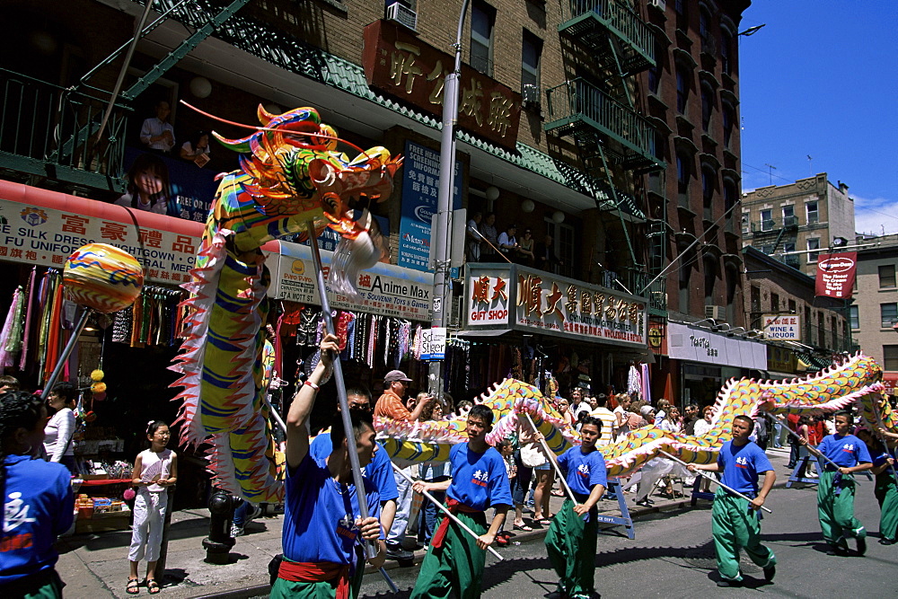 Chinese parade, China Town, Manhattan, New York, New York State, United States of America, North America