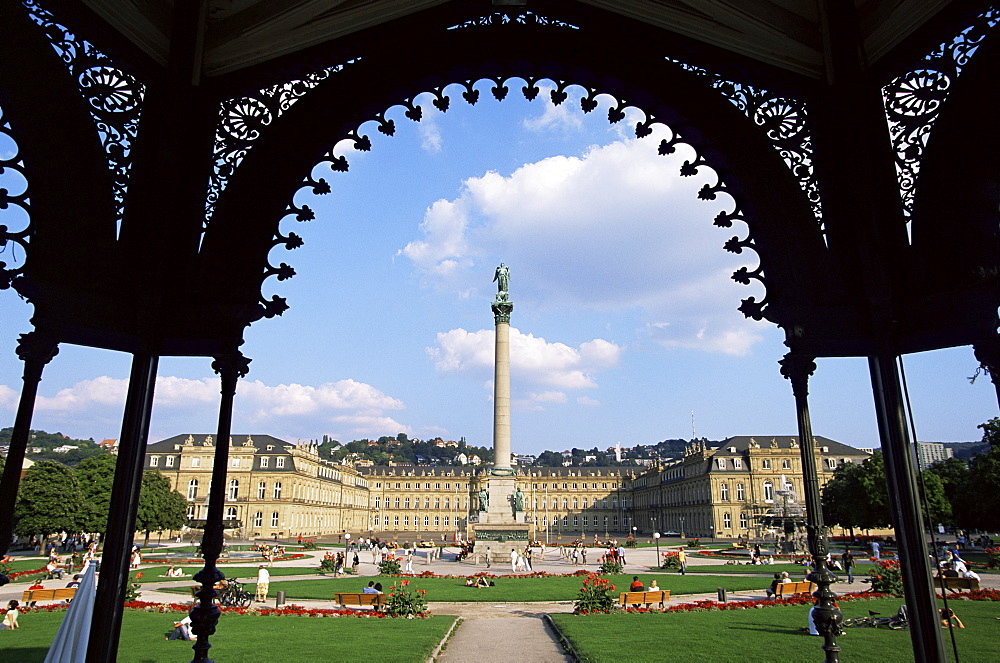 King Wilhelm Jubilee Column, Neus Schloss, Palace Square, Stuttgart, Baden-Wurttemberg, Germany, Europe