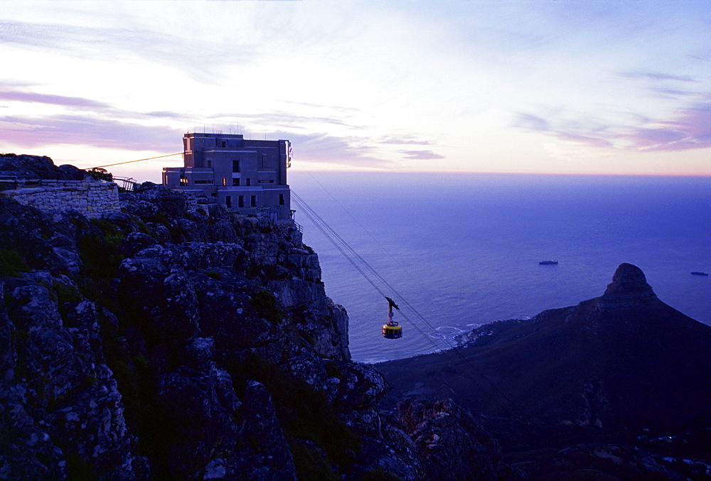 Cable car going up Table Mountain, Cape Town, South Africa, Africa