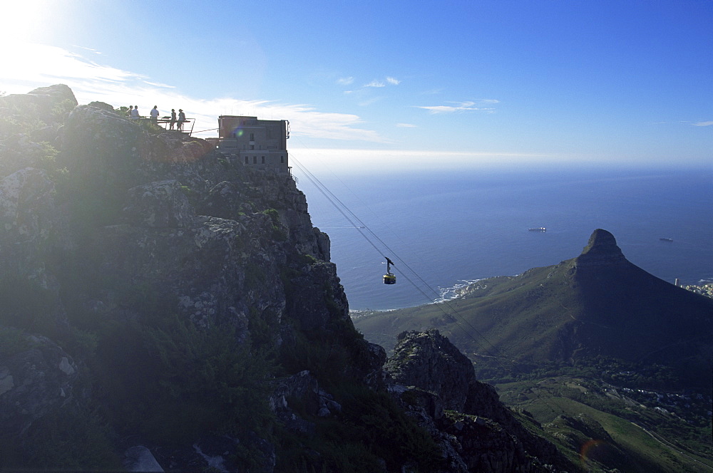 Cable car going up Table Mountain, Cape Town, South Africa, Africa