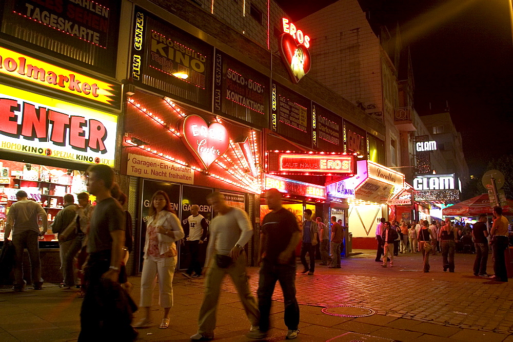 Reeperbahn, the red light district, St. Pauli, Hamburg, Germany, Europe