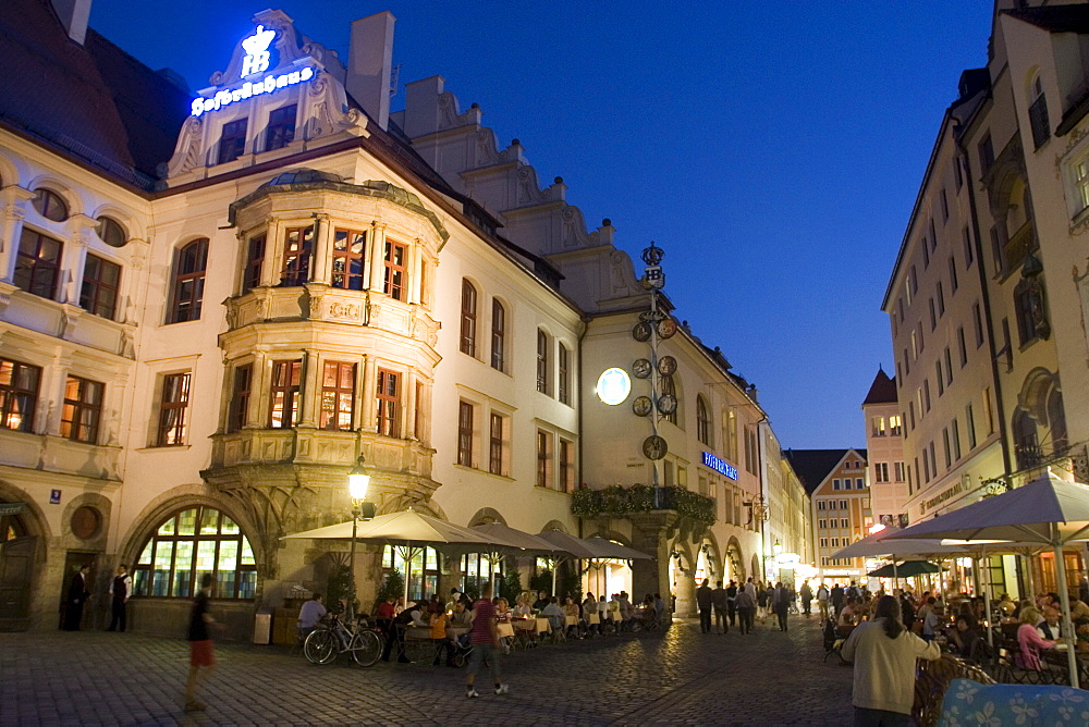 Hofbrauhaus restaurant at Platzl square, Munich's most famous beer hall, Munich, Bavaria, Germany, Europe