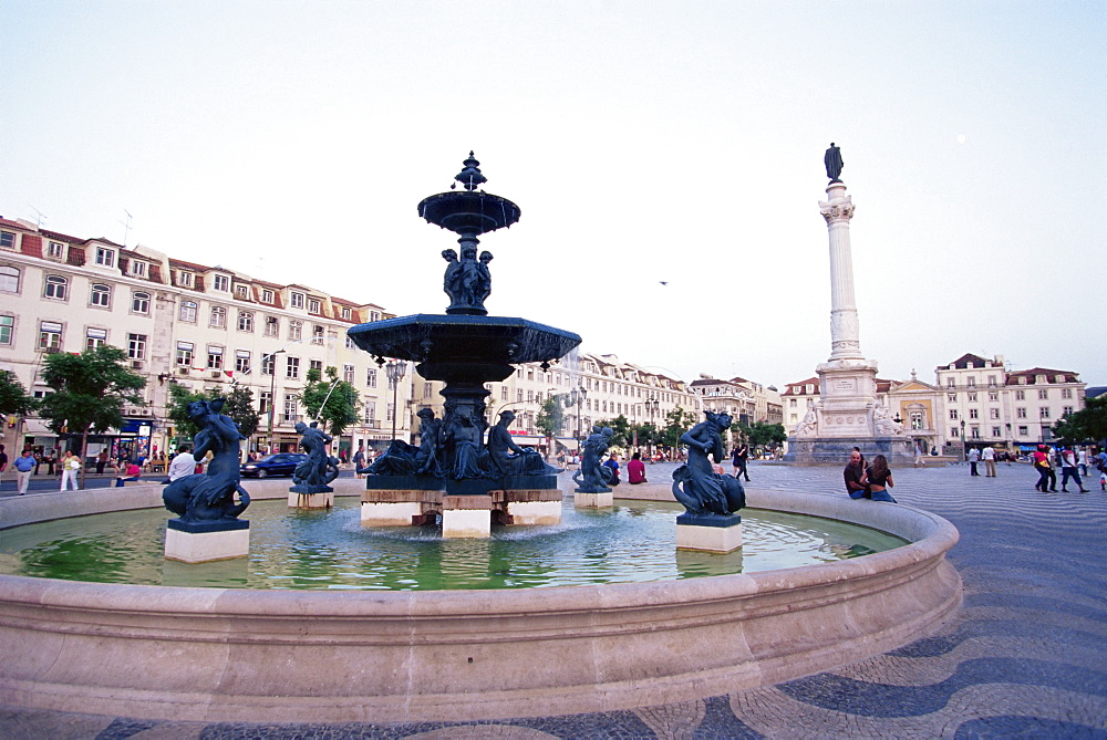 Rossio Square, Praca Dom Pedro IV, Lisbon, Portugal, Europe