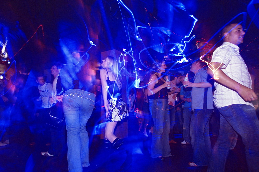 Young people at the trendy Cube nightclub, Glasgow, Scotland, United Kingdom, Europe