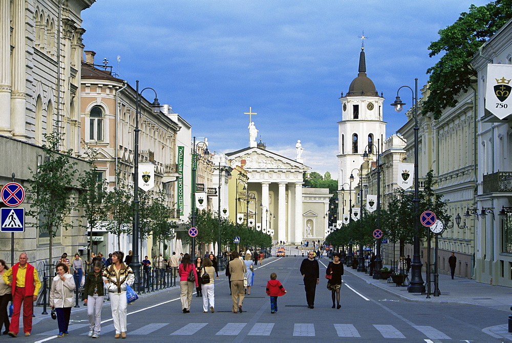 Gedimino Pospektas, the main street of the modern city, Vilnius, Lithuania, Baltic States, Europe