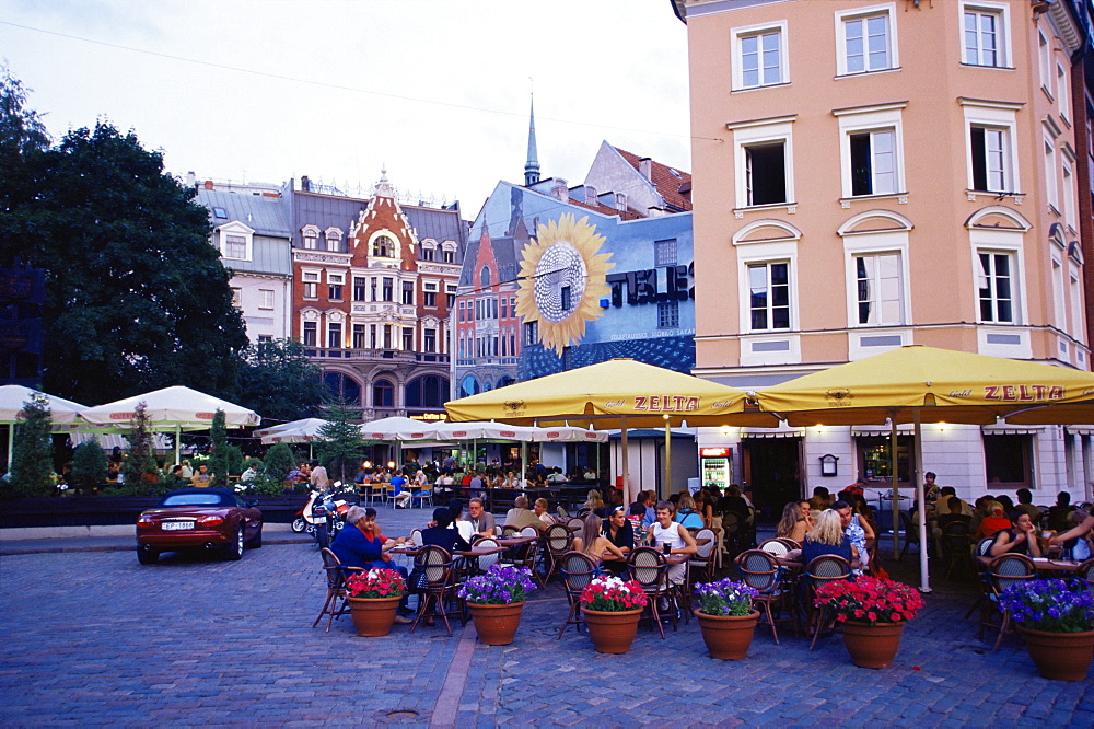 Restaurants in Dome Cathedral Square, Old Town, Riga, Latvia, Baltic States, Europe