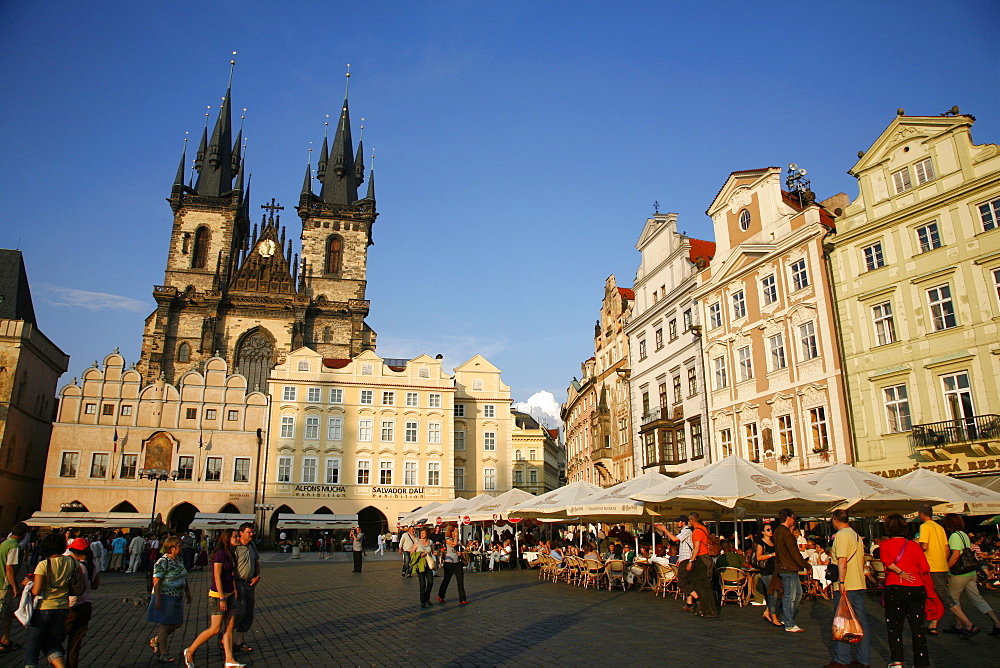 View over the Old Town Square and the Tyn Church, Stare Mesto, Prague, Czech Republic, Europe