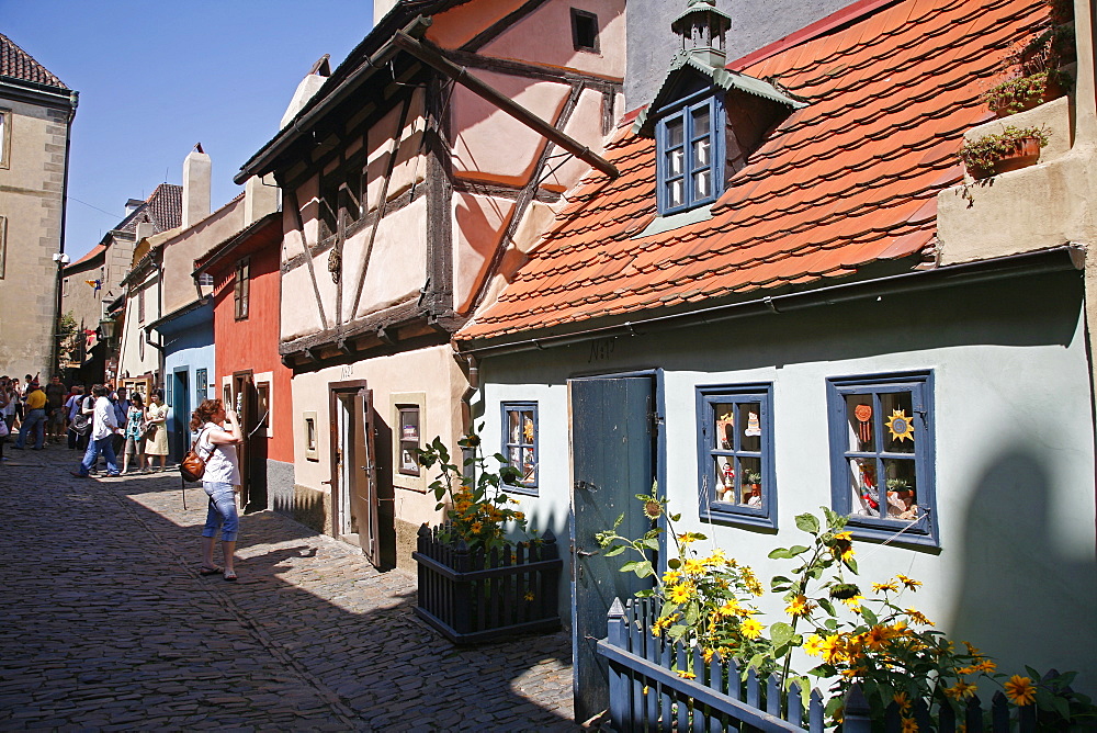 The Golden Lane at Hradcany the castle district, Prague, Czech Republic, Europe