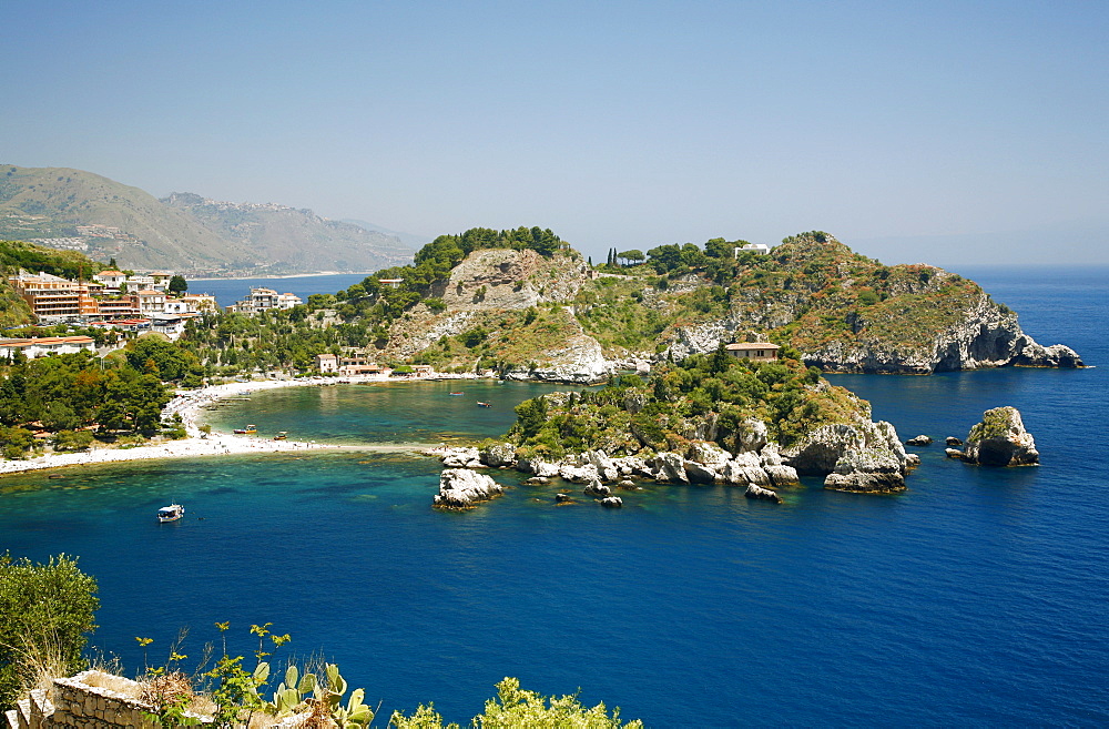 Isola Bella island and beach, Taormina, Sicliy, Italy, Mediterranean, Europe