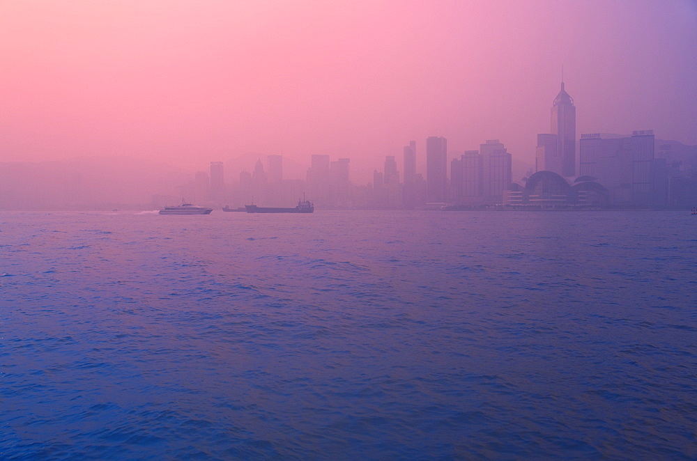 Morning at Hong Kong harbour, Hong Kong, China, Asia