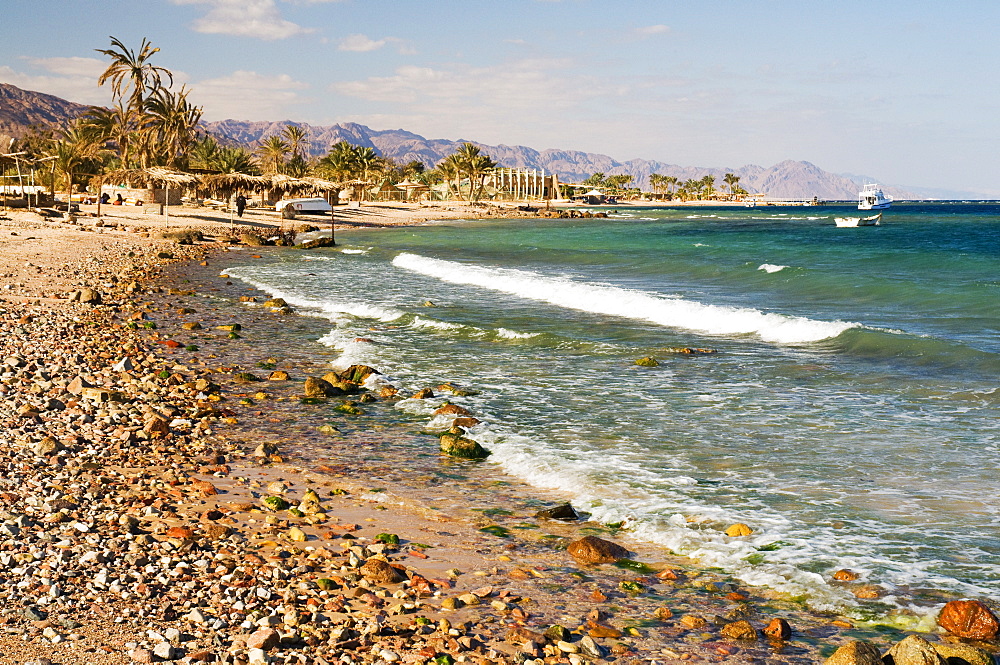 Beach and Gulf of Aqaba, Nuweiba, Sinai, Egypt, North Africa, Africa