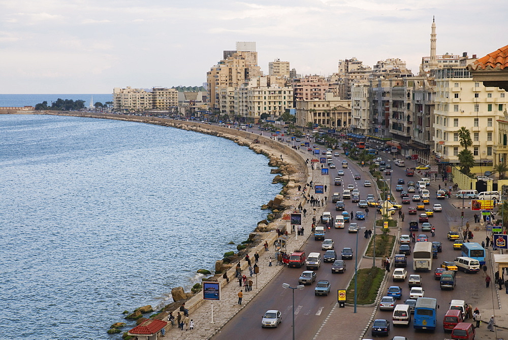 Waterfront and Sharia 26th July, Alexandria, Egypt, North Africa, Africa