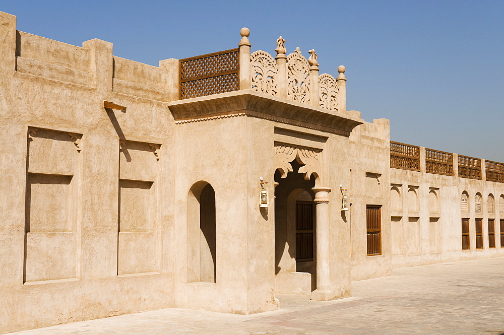 Bastakia District of historic Arabic houses with wind towers, Bur Dubai, Dubai, United Arab Emirates, Middle East