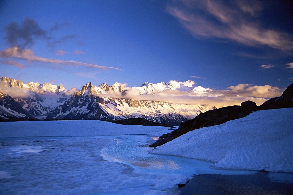 Aiguilles de Chamonix from Lacs des Cheserys, Chamonix, French Alps, France, Europe