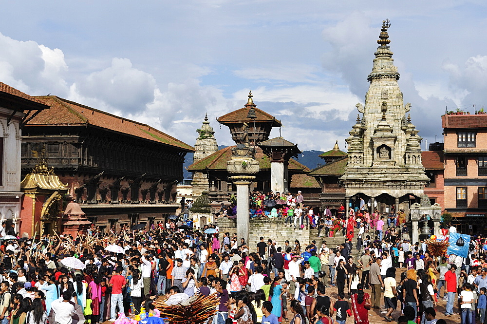 Sa-Paru Gaijatra Festival, Durbar Square, Bhaktapur, UNESCO World Heritage Site, Bagmati, Central Region, Nepal, Asia