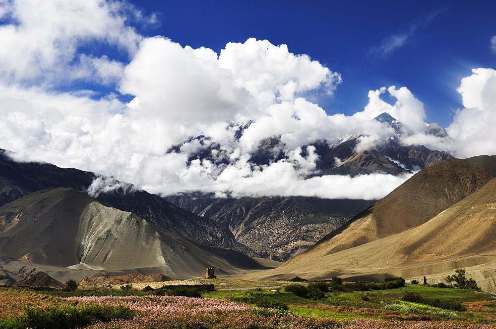 Muktinath Valley and Muktinath Himal, Annapurna Conservation Area, Mustang District, Dhawalagiri (Dhaulagiri), Western Region, Nepal, Asia