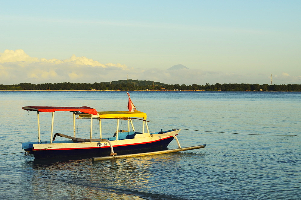 View of Gili Meno from Gili Air, Lombok, Indonesia, Southeast Asia, Asia