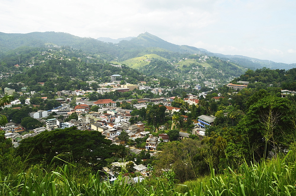 View of Kandy from lookout, Kandy, Sri Lanka, Asia