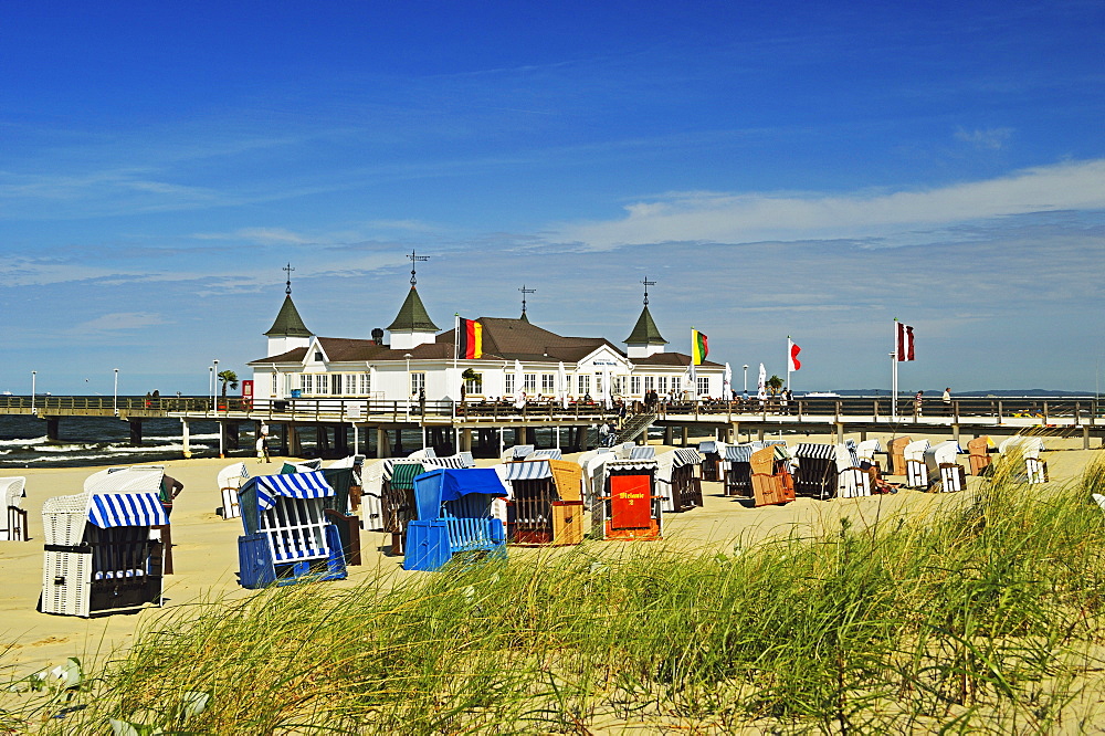 Seebruecke Ahlbeck, Ahlbeck, Usedom, Mecklenburg-Vorpommern, Germany, Baltic Sea, Europe 