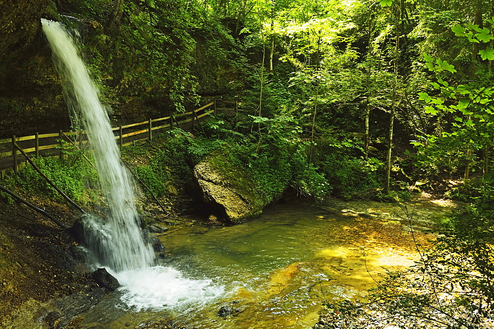 Scheidegg Waterfalls Nature Park, Scheidegg, Bavaria, Germany, Europe 