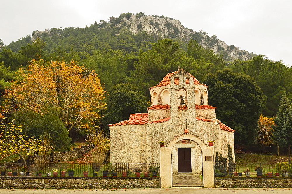 Agios Nikolaos Fountoukli Byzantine church, Profitis Ilias, Rhodes, Dodecanese, Aegean Sea, Greek Islands, Greece, Europe