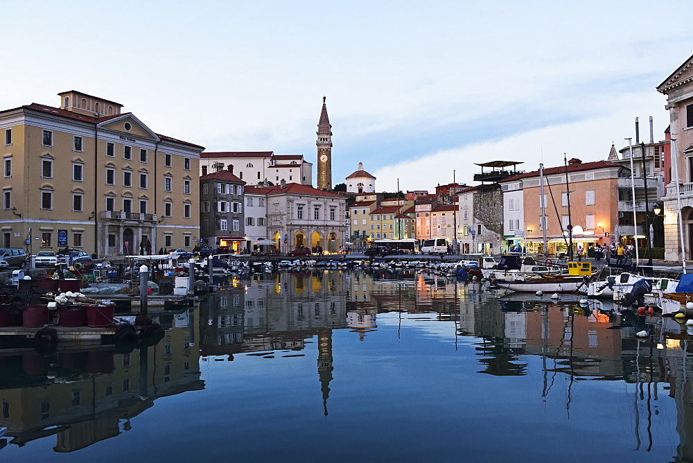 Harbour, Piran, Gulf of Piran, Adriatic Sea, Slovenia, Europe