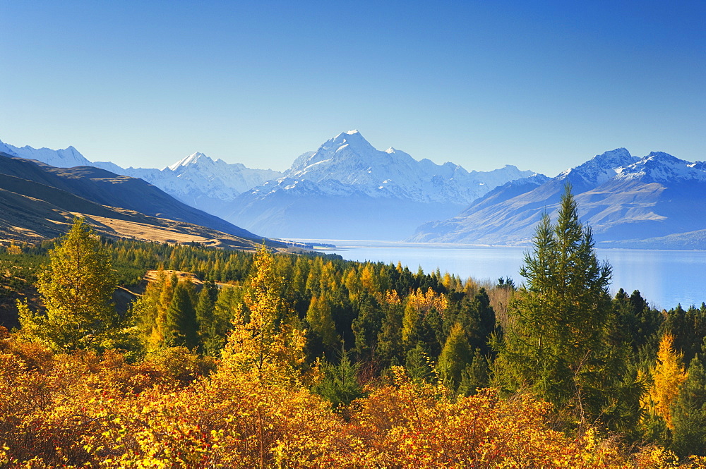 Lake Pukaki and Mount Cook, Canterbury, South Island, New Zealand, Pacific