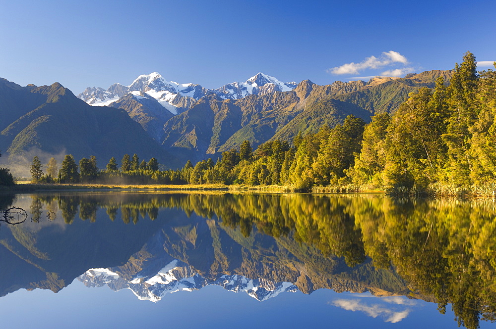 Lake Matheson, Mount Tasman and Mount Cook, Westland, South Island, New Zealand, Pacific