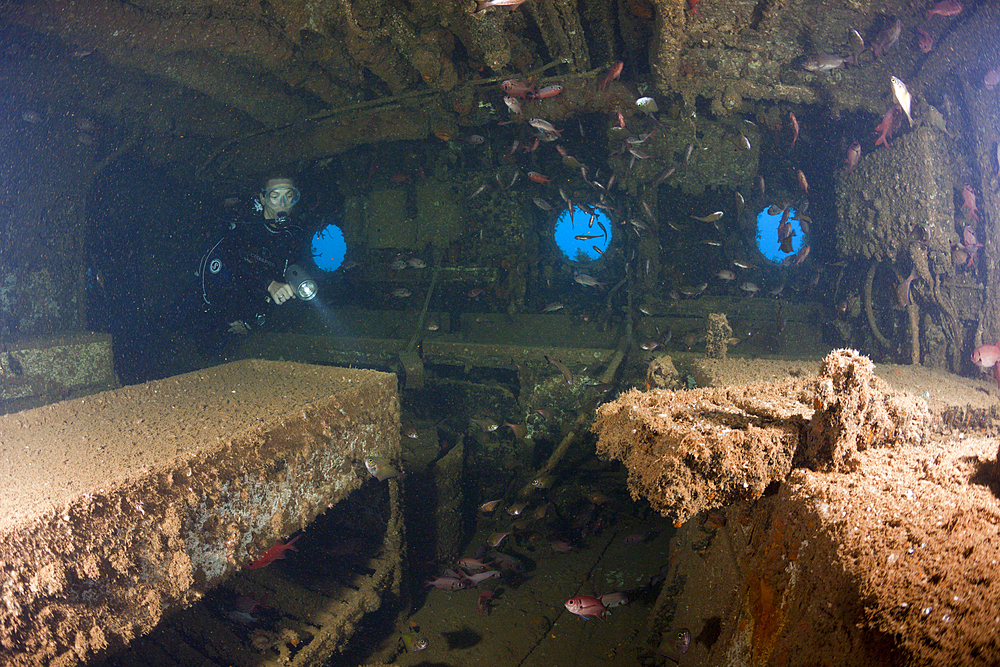 Kitchen inside Maldive Victory Wreck, North Male Atoll, Maldives