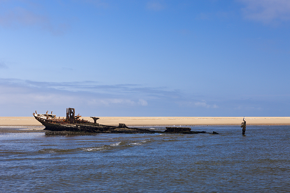 Wreck in Lagoon of Walvis Bay, Walvis Bay, Namibia