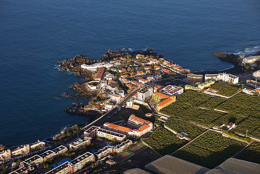 Aerial View of La Arena in West of Tenerife, Tenerife, Canary Islands, Spain