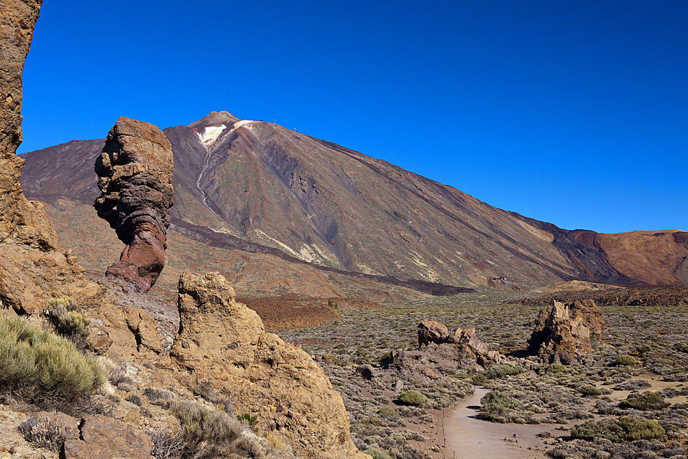 Chinchado Rock and Teide Peak, Tenerife, Canary Islands, Spain