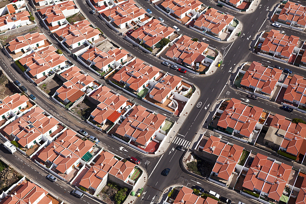 Aerial View Streets of Abades, Tenerife, Spain