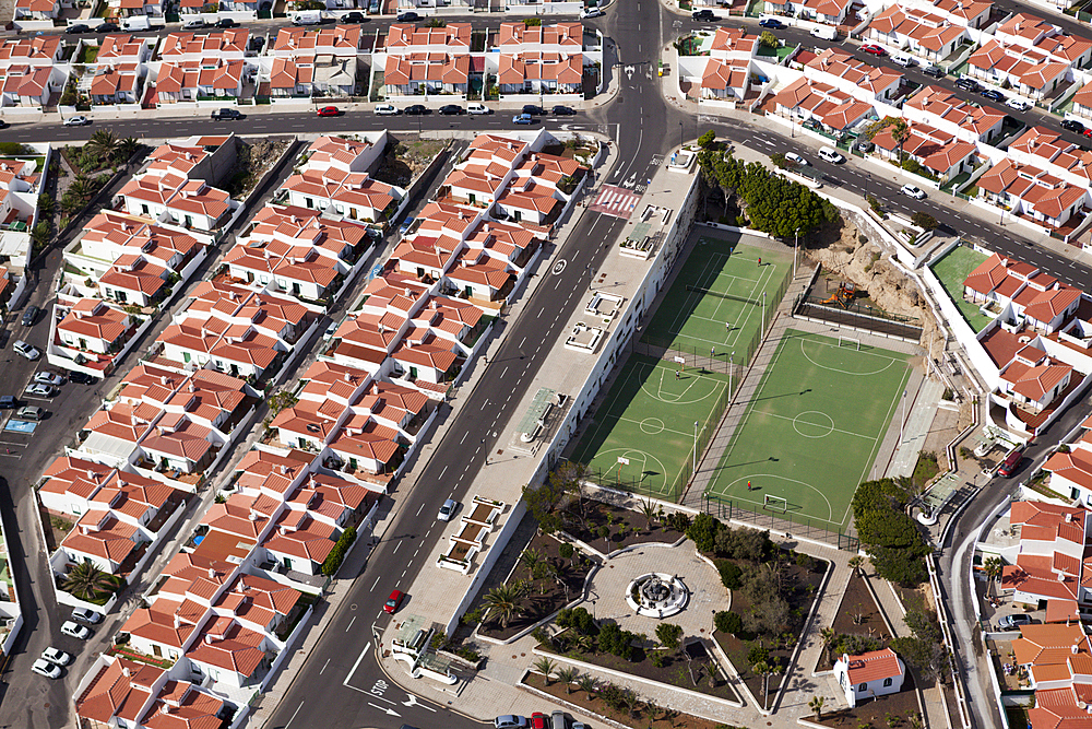 Aerial View Streets of Abades, Tenerife, Spain